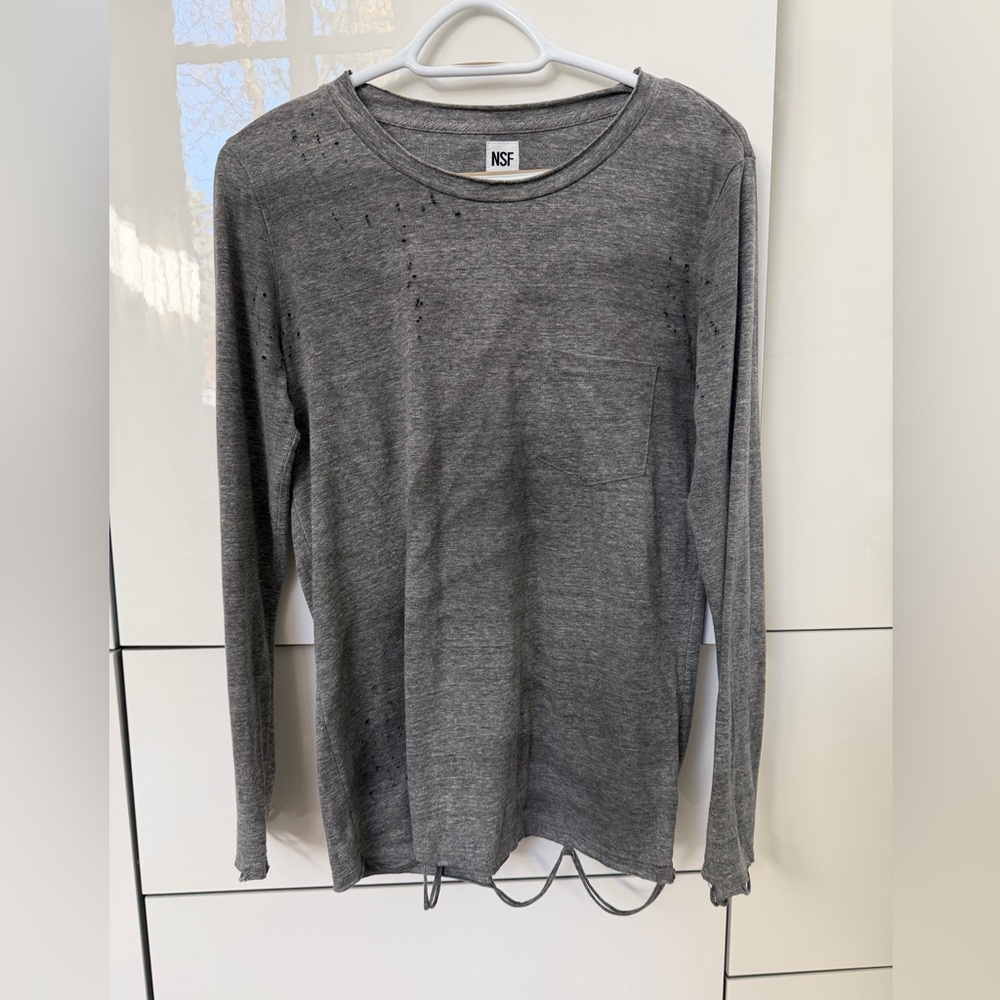 NSF grey long sleeve top